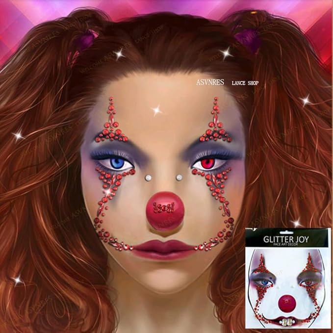 1 Pieces Face Gems Jewels Tattoos for Halloween, Day of the Dead Face Temporary Skull Tattoos Rhinestone Crystal Stones Body Gems Makeup Stickers for Halloween Festival Rave Party Outfit
