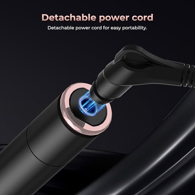 3 in 1 Thermal Round Brush Thermal Curling Brush, Negative Ion Curling, Straightening Volumizing Hair Tool Digital Temperature Display Interchangeable Heads for All Hair Types