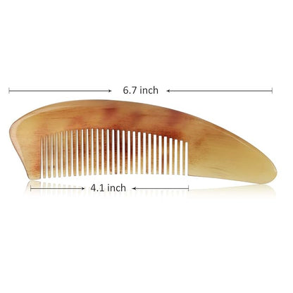 Horn Comb - Anti-Static Fine Tooth Detangling Comb for All Hair Types and Ages