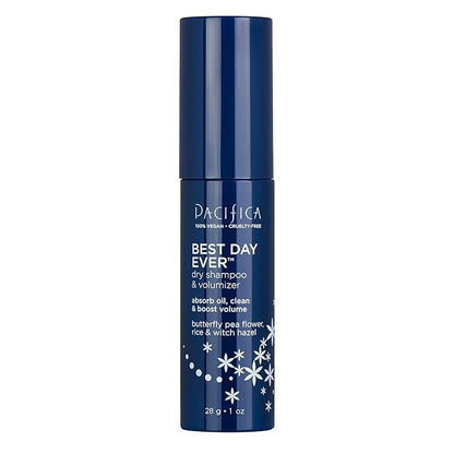 Pacifica Dry Shampoo Powder - Best Day Ever Waterless Shampoo & Instant Volumizer - adds Texture, Refreshes & Absorbs Oil, Non-Aerosol for Women of All Hair Types Natural & Vegan Dermatologist Tested