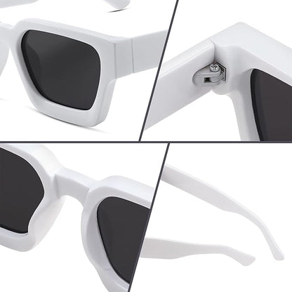 FEISEDY Retro 90s Square Sunglasses for Women Men Trendy Chunky Rectangle Sunglasses UV400 Protection B2385