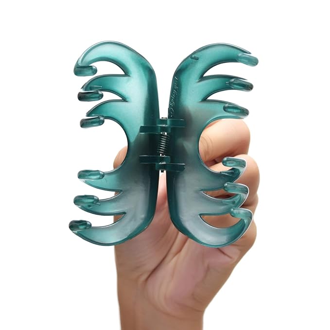 4 Inch Hair Claw for Women, Pretty Clip, Grip for Thick Hair, Niagara Blue