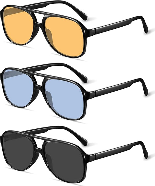 YDAOWKN Retro Aviator Sunglasses for Women Mens Large Frame Classic Vintage 70s Sun Glasses Aviators