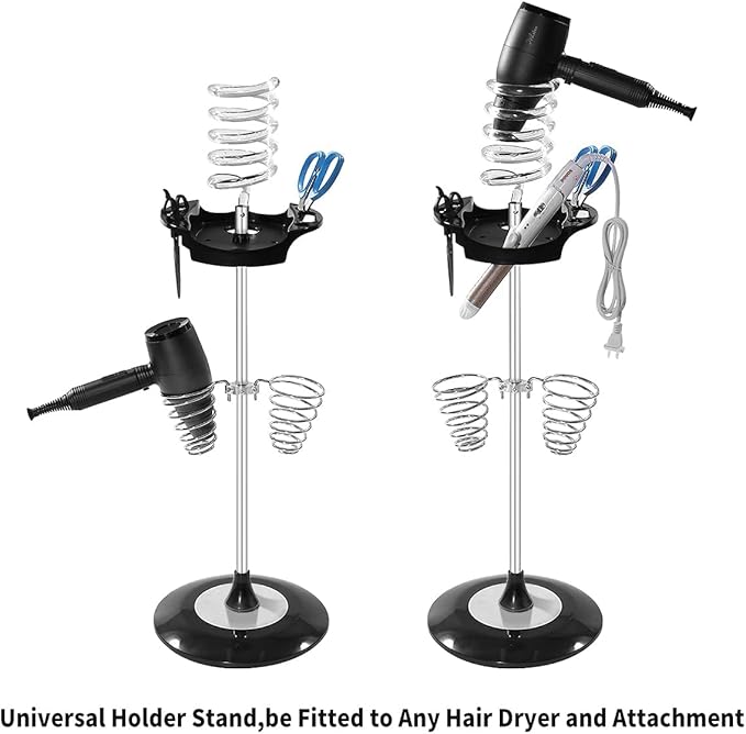 Hair Dryer Stand,Twisty Style Acrylic Top Holder,Hair Styling Appliances with Tray Two Spiral Holders and Heavy Base for Hair Dryer,Flat Iron,Curling Stick,Hair Straightener,Brush (crystal)