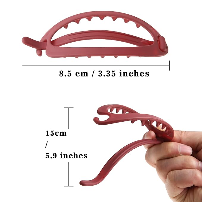 French Concord Hair Clips Claw - 6Pcs Side Slid Flat Hair Clips for Volume Strong Hold No Slip Grip Hair Claw Clips for Women Girls Thick Thin Hair (Matte Oval(Medium,3.35 inches))