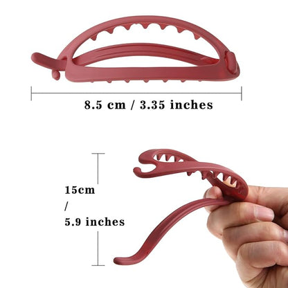 French Concord Hair Clips Claw - 6Pcs Side Slid Flat Hair Clips for Volume Strong Hold No Slip Grip Hair Claw Clips for Women Girls Thick Thin Hair (Matte Oval(Medium,3.35 inches))