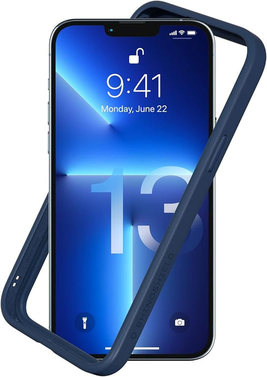 RhinoShield Bumper Case Compatible with [iPhone 13 Pro Max] | CrashGuard NX - Shock Absorbent Slim Design Protective Cover 3.5M / 11ft Drop Protection - Navy Blue