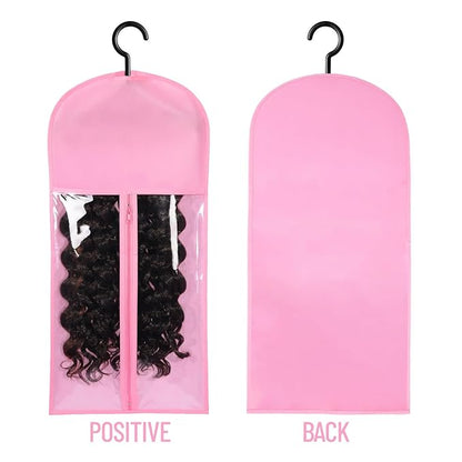 12PCS Wig Storage Wig Bags Storage with Hanger Hair Extension Holder Wig Hanger for Multiple Wigs Hair Extension Hanger Wig Holder Hair Extension Storage Hair Extensions, Wigs & Accessories (PINK)