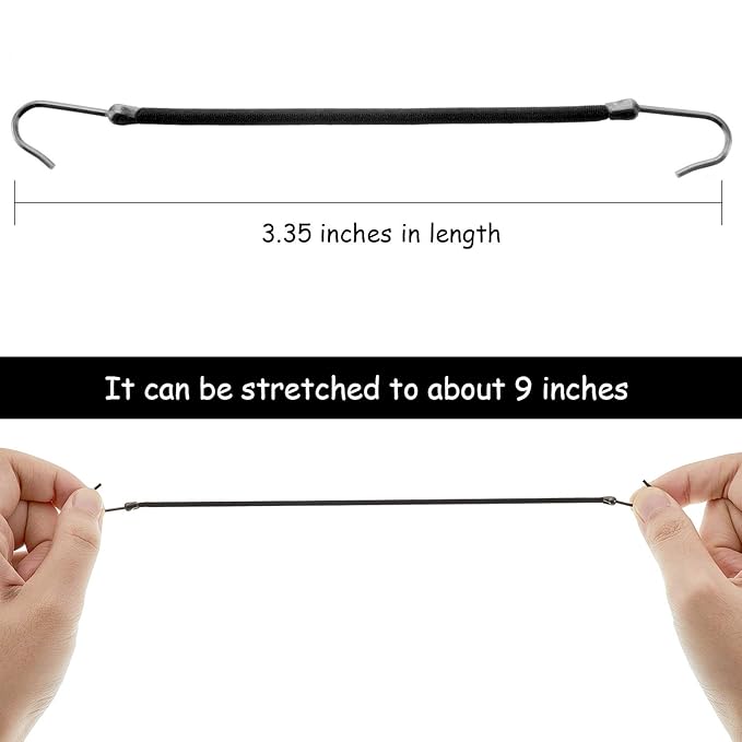 15 Pieces Elastic Hook Hair Tie Styling Ponytail Holder Hooks Cord for Curly Long Hair(Black)