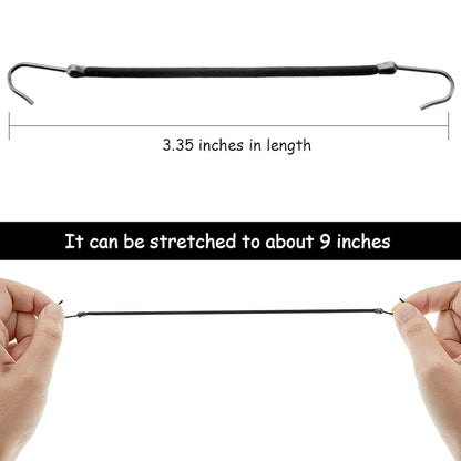 15 Pieces Elastic Hook Hair Tie Styling Ponytail Holder Hooks Cord for Curly Long Hair(Black)
