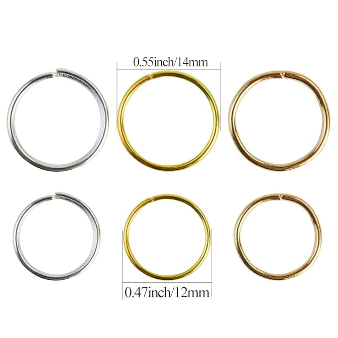 Nydotd 180 Pieces Hair Rings, Braid Rings, Loop Clips, and Hoops - 3 Colors, 2 Sizes, Women's Fashion Hip-Hop DIY Hair Clip Accessories for Dreadlocks