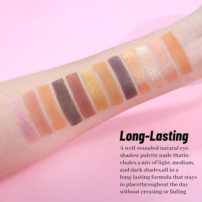 Neutral Eye Shadow Palette,Nude Pink Champagne Naked Cream Eyeshadow Palette,Make Up Pallets for Women Highly Pigmented Eyeshadow for Eyes Long Lasting Naturing-Looking,Blendable,Vegan