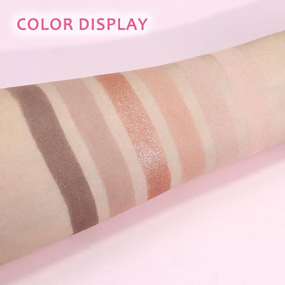 6 Colors Glitter Matte Eyeshadow Palette, Natural Nude Brown Coffee Shimmer Sparkly Eye Shadow Makeup, Warm Pastel Eyeshadows Palette Long Lasting Waterproof Naturing-Looking Women Girls Eye Shadow 02