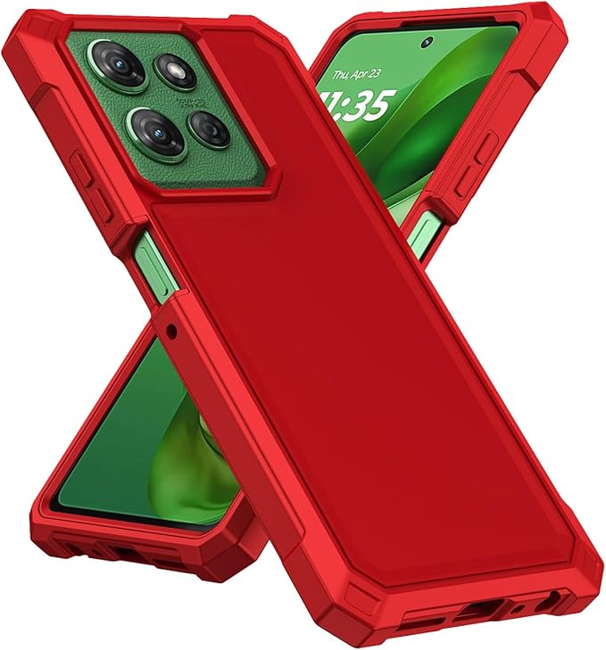 Ailiber Case for Motorola G Stylus 5G 2025, Moto G Stylus 2025 Phone Case with Screen Protector, Dual Layer TPU Bumper Protective, Rugged Silicone Scratch Resistant, Heavy Duty Shockproof Cover-Red