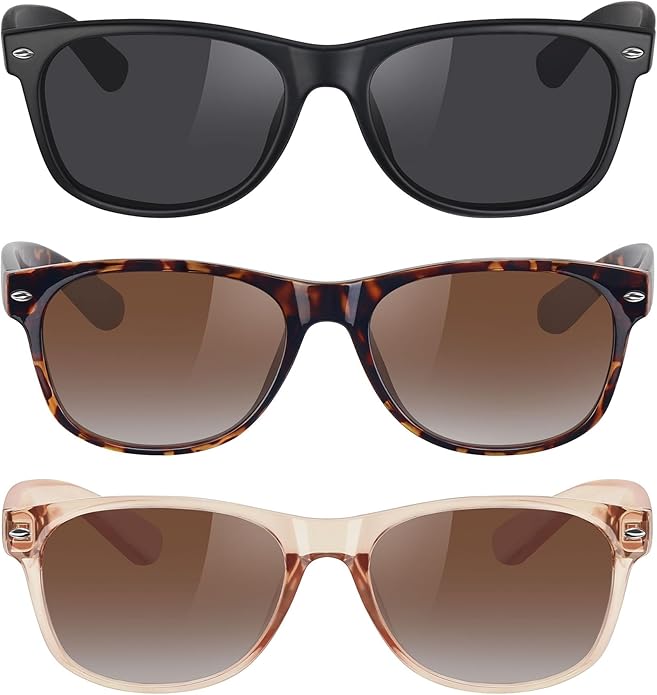 MEETSUN Classic Polarized Sunglasses for Women Men Trendy Retro Sun Glasses for Driving UV Protection (3 Pack)