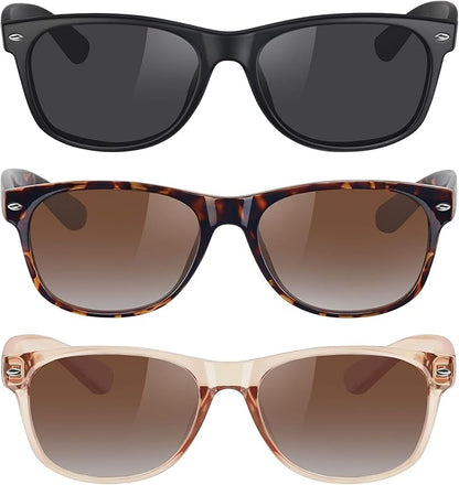 MEETSUN Classic Polarized Sunglasses for Women Men Trendy Retro Sun Glasses for Driving UV Protection (3 Pack)