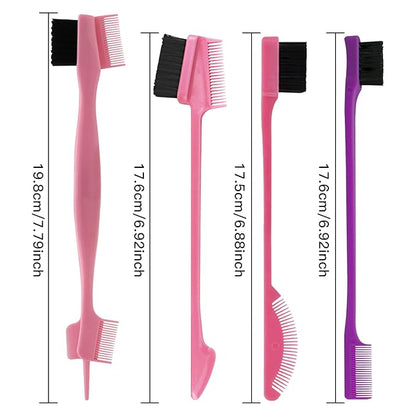 8 Pieces Hair Styling Comb Set Teasing Rat Tail Brush for Edge&Back Brushing, Combing, Slicking Hair for Women Edge Brush Double Sided Edge Comb for All Hair Styles(edge control brush-8pcs)