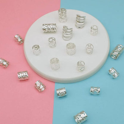 100 PCS Loc Hair Jewelry for Women - Braids & Dreadlocks Accessories - Metal Hair Clips, Adjustable Cuffs & Braiding Rings