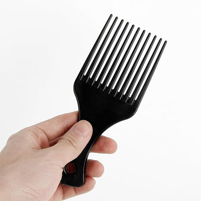 10pcs Salon-Style Hair Pick and Parting Comb，Smooth Wide Hair Pick Comb Afro Hair Comb ，Black Detangling Combs for Afro, Curly Hair Braiding and Styling，Barber Supplies, Hair Care Appliance（BLACK）