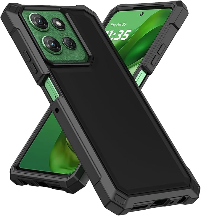 Ailiber for Moto G Stylus 2025 Phone Case, Motorola G Stylus 5G 2025 Case with Screen Protector, Dual Layer Protection, Shockproof Corner TPU Bumper, Heavy Duty Rubber Cell Phone Cover-Black
