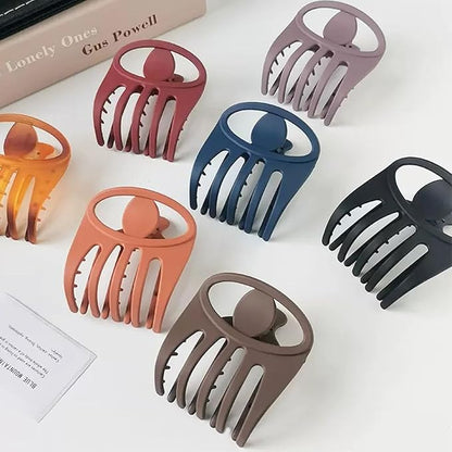 6 PCS 3Inch Curved Flat Hair Clips, French Concord Flat Hair Claw Matte Finish Hair Styling Accessories, Volume Strong Hold Banana Barrettes Hair Clips for Women