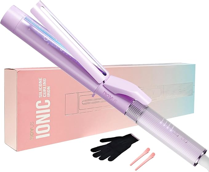 NOVUS 1.4 Inch Curling Wand, Professional Curling Iron, Negative Ions Hair Curler, Large Barrel Curling Iron