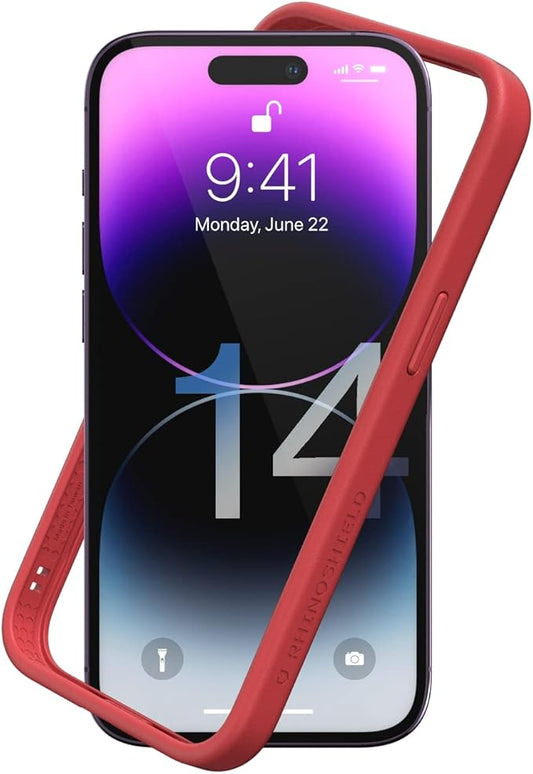 RhinoShield Bumper Case Compatible with [iPhone 14 Pro] | CrashGuard NX - Shock Absorbent Slim Design Protective Cover 3.5M / 11ft Drop Protection - Red