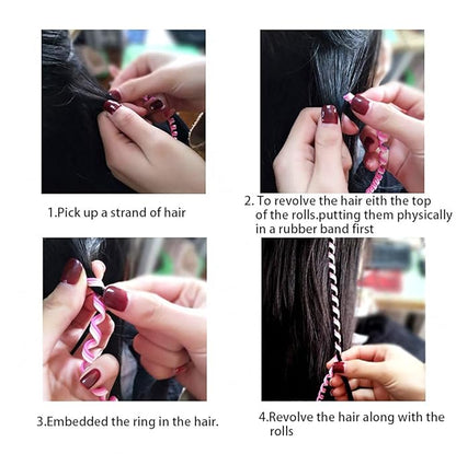 12 Colors Girls Hair Braid Clips, Hair Styling Twister Barrette, Spiral Spin Hair Tool Accessories for Birthday Pary, Bar, Wedding