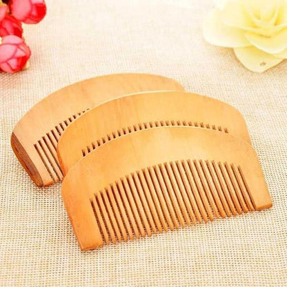 2 Pcs Brown Peach Wood Wooden Comb Anti-Static Comb Close Tooth Comb Styling Tools and Appliances