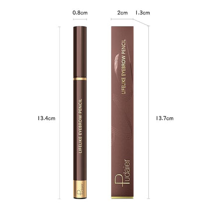 2 Pack Eyebrow Pen, Waterproof Microblading Eyebrow Pencil, 4 Tip Precise Eye Brow Makeup Pen for Women to Effortlessly Create Hair Like Natural Brows, Non Dry Out and Last All Day (Black Brown)