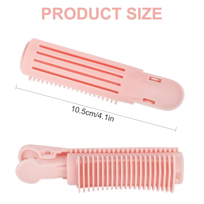 Root Clips for Curly Hair Volume, Volumizing Hair Clips, 10Pcs Volume Hair Root Clips, Natural Fluffy Hair Volumzing Roll Clips Curlers Instant DIY Hair Styling Tools Appliances（Pink)