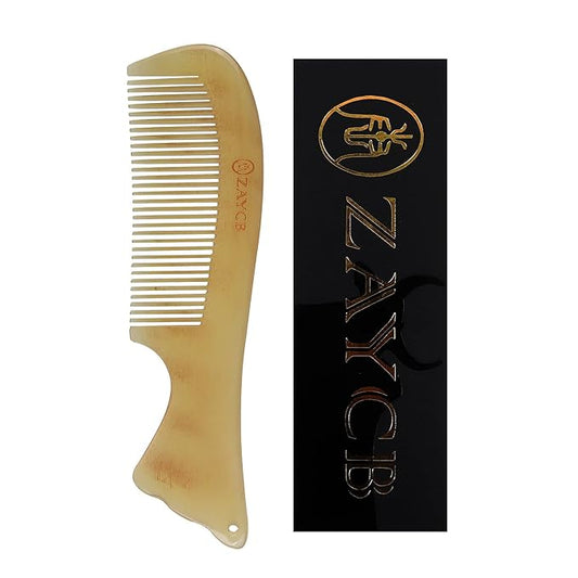 Horn Fine Tooth Comb - Anti-Static Hair Comb - Hair Styling Detangling Comb for Men, Women, and Kids - For All Hair Types