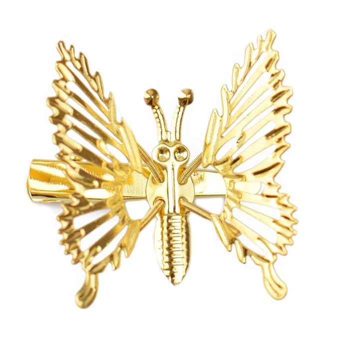 12 Pcs Butterfly Hair Clips, Moving Wings Butterfly Metal Hair Barrettes, Hair Styling Accessories,Cute Hairs Pins Clip for Women and Girls, Gold, 1.0 Count, 1