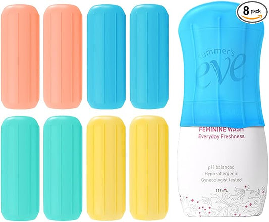 8 Pack Silicone Bottle Covers,Elastic Sleeves for Leak Proofing,Travel Essentials for Women Men,Reusable Accessories Luggage for Travel Size Toiletries,Cruise Ship Essentials