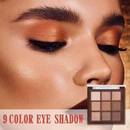 Neutral Nude Brown Smokey Eye Eyeshadow Palette Makeup, Matte & Shimmer Rose Gold Bronze Cream Eyeshadow Palette,Highly Pigmented Natural Eyeshadow for Eyes Long Lasting Naturing-Looking 04#