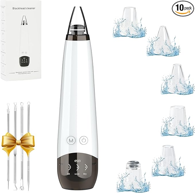 2025 Blackhead Remover Pore Vacuum,5 Suction Power,5 Probes,USB Rechargeable Blackhead Vacuum Kit-Facial Pore Cleaner Electric Acne Extractor Tool