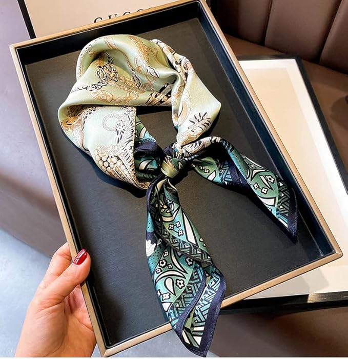 100% Pure Mulberry Silk Scarfs 26"x26" Square Scarf Women Neckerchief Headscarf hair scarf bandana Gift Packed