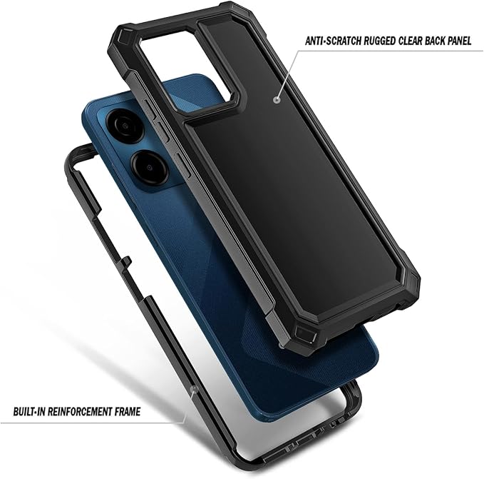 for Cricket Magic 2 5G Case (2024), AT&T Propel 2 5G with [Built-in Screen Protector], [9FT Military Grade Drop Tested] Full-Body Protective Shockproof Bumper Case (Black)