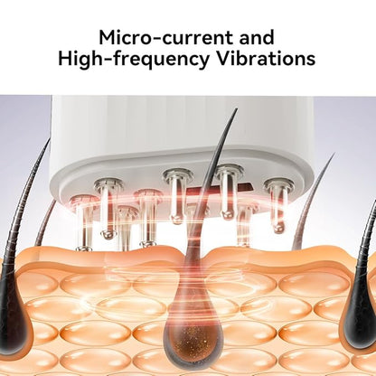 2 in 1 Electric Scalp Massager and Hair Oil Applicator, Hair Massager Scalp Applicator Brush for Treatment Growth Medicine Essential Oil Serum White
