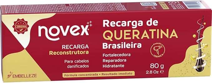 Novex Keratin Recharge Leave in Conditioner - Reconstructive Keratin, Frizz control & Damage Repair