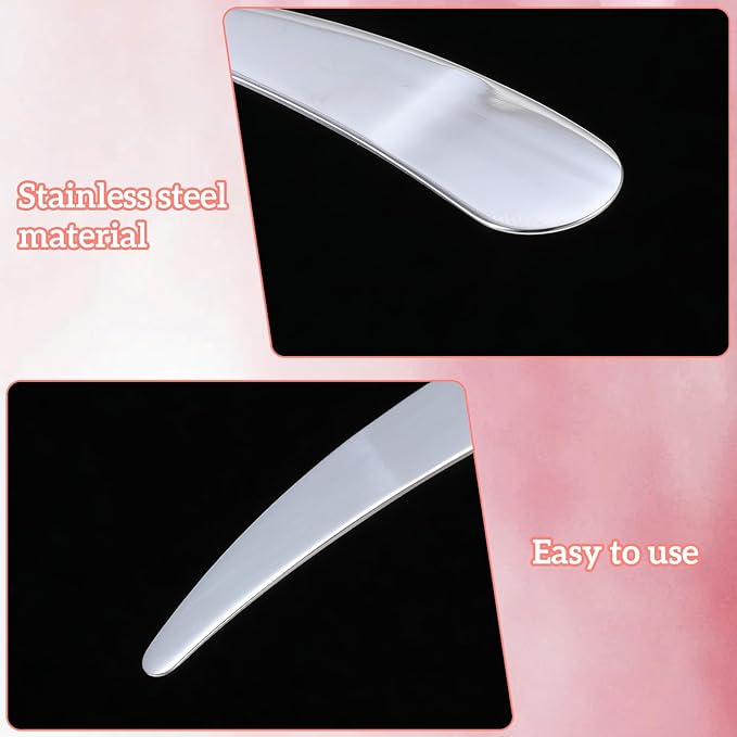 3pcs Mini Metal Makeup Spatula Set, Reusable Cosmetic Cream Spoons, Skincare Scoop Applicator for Mixing and Sampling Face Eye Cream, Silver Beauty Tools for Hygienic Application