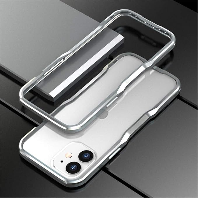 HENGHUI Aluminum Bumpers Compatible with iPhone 12 Mini 5.4-INCH Bumper Case Metal Frame Bumper Cover Shock Absorbent Slim Cool Design (iPhone12Mini, Silver)