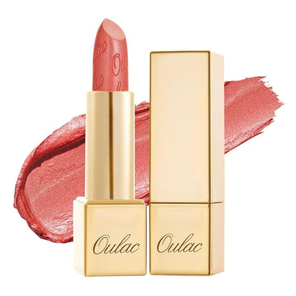 Oulac Coral Pink Lipstick for Women with Metallic 3D Shine Lightweight Hydrating Formula, High Impact Lip Color, Vegan Beauty, Full Coverage Lip Makeup, Christmas Gifts for Women, Nemo Go Home(06)