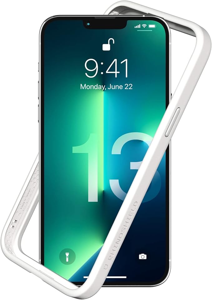RhinoShield Bumper Case Compatible with [iPhone 13 Pro Max] | CrashGuard NX - Shock Absorbent Slim Design Protective Cover 3.5M / 11ft Drop Protection - White