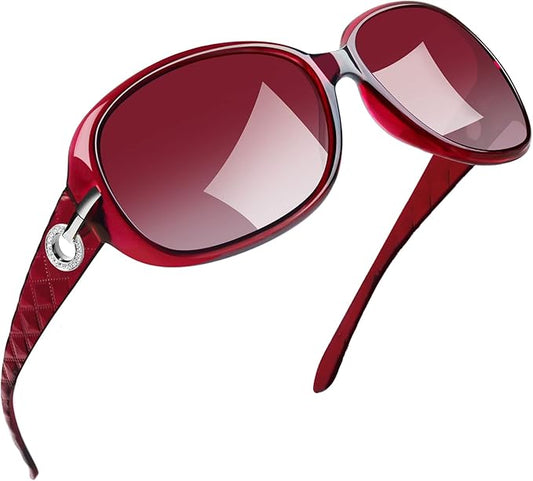 Joopin Big Womens Sunglasses Polarized Trendy Sun Glasses Large Rectangle UV Protection Rhinestone Sunnies