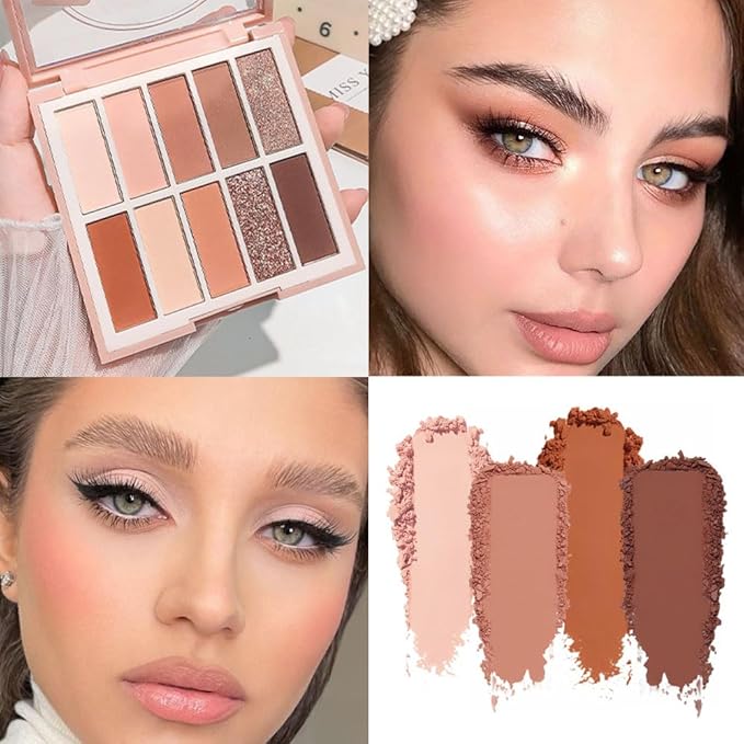 Neutral Nude Eye Shadow Palette,Matte Nude Pink Light Color Cream Eyeshadow Palette,make up pallets for women Highly Pigmented Natural Eyeshadow for Eyes Long Lasting Naturing-Looking,Blendable,Vegan