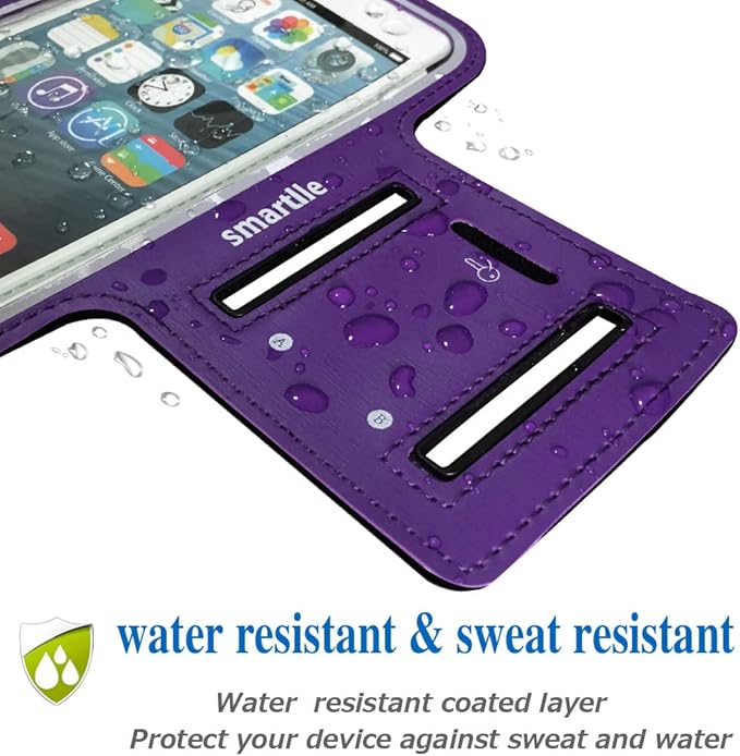 Arm Phone Holder for Running, Armband Cellphone for iPhone 15 14 13 12 11 Pro Max/XR/8 7 6s Plus, Galaxy A/S/Note Up to 6.9’’, for Exercise Gym Fitness Sports Gear-Purple