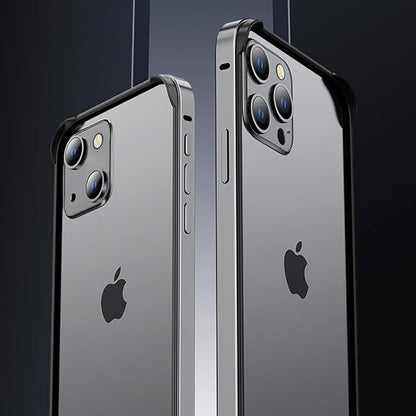 for iPhone 16e Bumper Case Metal, Aluminum Alloy + TPU Bumper Frame Slim Fit No Back Design Excellent Heat Dissipation Compatible with MagSafe 4 Corner Raised Shockproof (Black)