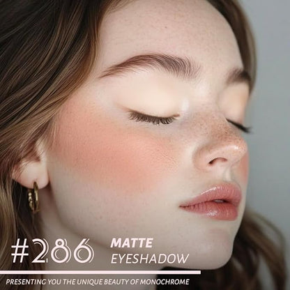 Monochrome Matte Eye Shadow Palette,Nude Beige Neutral Nude Matte Pressed Powder Single Eyeshadow,Highly Pigmented Natural Long Lasting Naturing-Looking Eyeshadow,Talc,Paraben Vegan & Cruelty Free