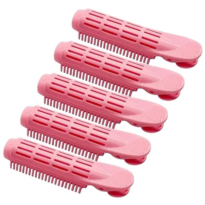 5Pcs Pink Volumizing Hair Root Clip Natural Fluffy Hair Root Clip, Volume Hair Curler Clip Diy Curler Fluffy Clamps Rollers Hair, Hair Rollers, Styling Tools and Appliances for Women